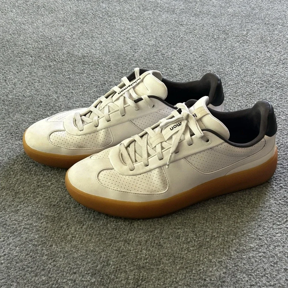 Lululemon Shoes Mens 11.5 Cityverse Perforated White Leather Gum Sneaker